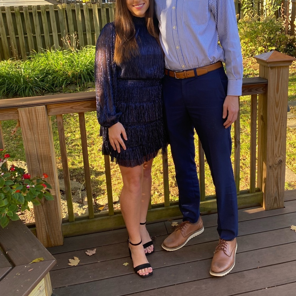 Express Navy Shimmer Dress